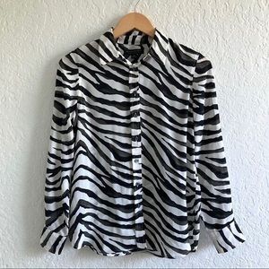 Banana Republic XS Zebra Stripe Blouse